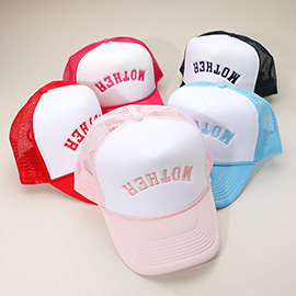 Upside Down MOTHER Embroidered Mesh Back Trucker Hat