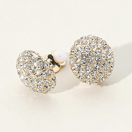 Stone Stud Clip On Earrings