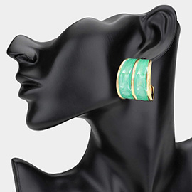 Chunky Enamel Hoop Earrings