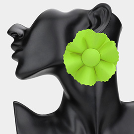 Colored Metal Flower Earrings