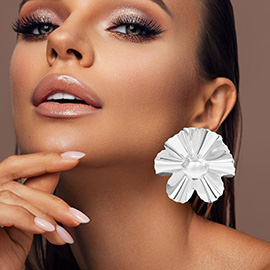 Colored Metal Flower Earrings