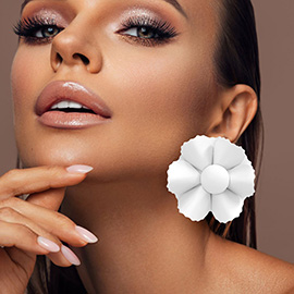 Colored Metal Flower Earrings