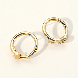 Metal Round Nail Earrings