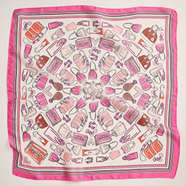 Handbag Printed Square Silky Satin Scarf