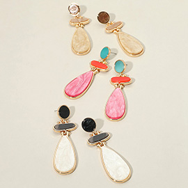 Abstract Glittered Resin Dangle Earrings
