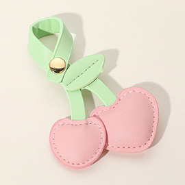 Faux Leather Cherry Bag Charm