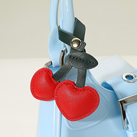 Faux Leather Cherry Bag Charm