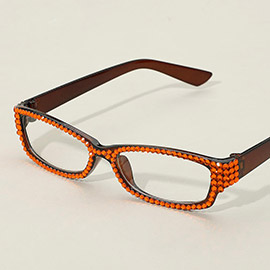 Crystal Pave Rectangular Reading Glasses