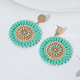 Boho Faceted Beaded Mandala Dangle Earrings