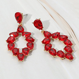 Marquise Stone Cluster Ring Dangle Evening Earrings