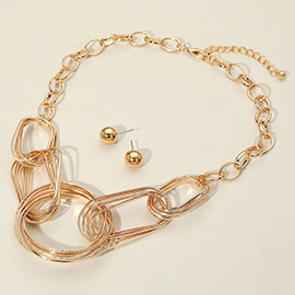 Chunky Metal Linked Chain Necklace