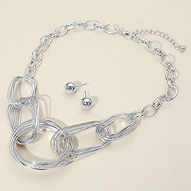 Chunky Metal Linked Chain Necklace