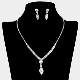Marquise Rhinestone Pendant Necklace