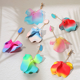 Ombre Petal Dropdown Dangle Earrings