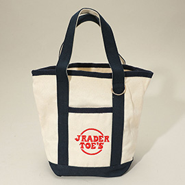 Jrader Toes Message Embroidered Small Multi Purpose Canvas Tote Bag
