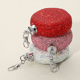 3oz Bling Studded Stainless Steel Round Flask