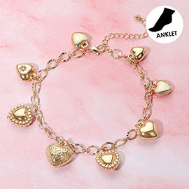 Heart Charm Station Anklet