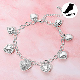 Heart Charm Station Anklet