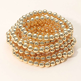 10PCS - Metal Ball Beaded Stretch Multi Layered Bracelets