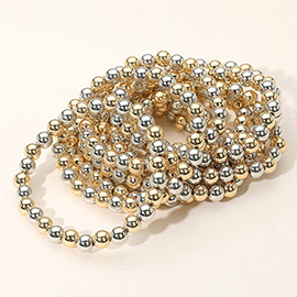 10PCS - Metal Ball Beaded Stretch Multi Layered Bracelets