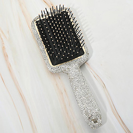 Rhinestone Studded Paddle Hair Brush