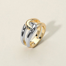 Two Tone Metal Link Ring