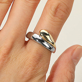 Two Tone Metal Wrap Ring