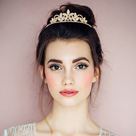 Rhinestone Paved Flower Embellished Princess Tiara