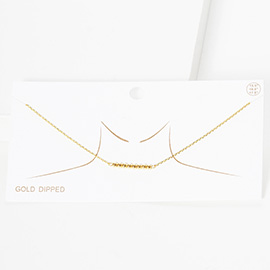 Gold Dipped Bubble Bar Pendant Necklace