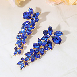 Floral Multi Stone Evening Earrings