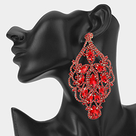 Marquise Stone Accented Statement Evening Earrings