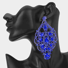 Marquise Stone Accented Statement Evening Earrings