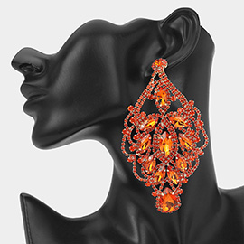 Marquise Stone Accented Statement Evening Earrings