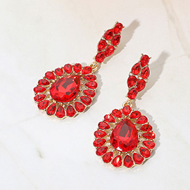 Teardrop Stone Accent Dangle Evening Earrings