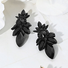 Marquise Stone Cluster Embellished Evening Earrings