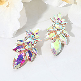Marquise Stone Cluster Embellished Evening Earrings