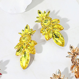 Marquise Stone Cluster Embellished Evening Earrings