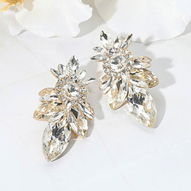 Marquise Stone Cluster Embellished Evening Earrings