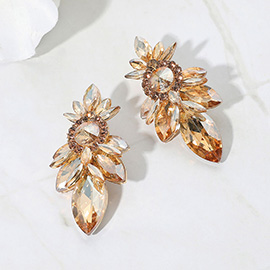 Marquise Stone Cluster Embellished Evening Earrings