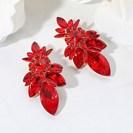 Marquise Stone Cluster Embellished Evening Earrings
