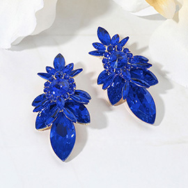 Marquise Stone Cluster Embellished Evening Earrings