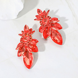 Marquise Stone Cluster Embellished Evening Earrings