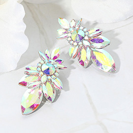 Marquise Stone Cluster Embellished Evening Earrings