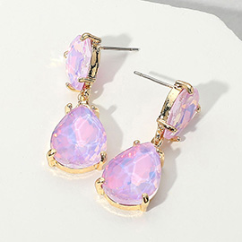 Double Teardrop Link Dangle Evening Earrings