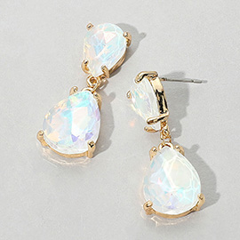 Double Teardrop Link Dangle Evening Earrings
