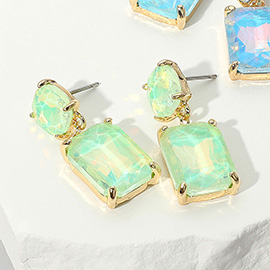 Square Rectangle Link Dangle Evening Earrings