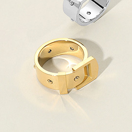 SECRET BOX_Stainless Steel Chunky Belt Band Ring