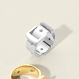 SECRET BOX_Stainless Steel Chunky Belt Band Ring