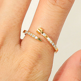 SECRET BOX_Stainless Steel Stone Paved Nail Wrap Ring