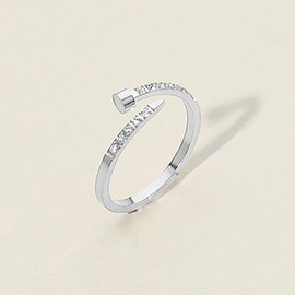 SECRET BOX_Stainless Steel Stone Paved Nail Wrap Ring